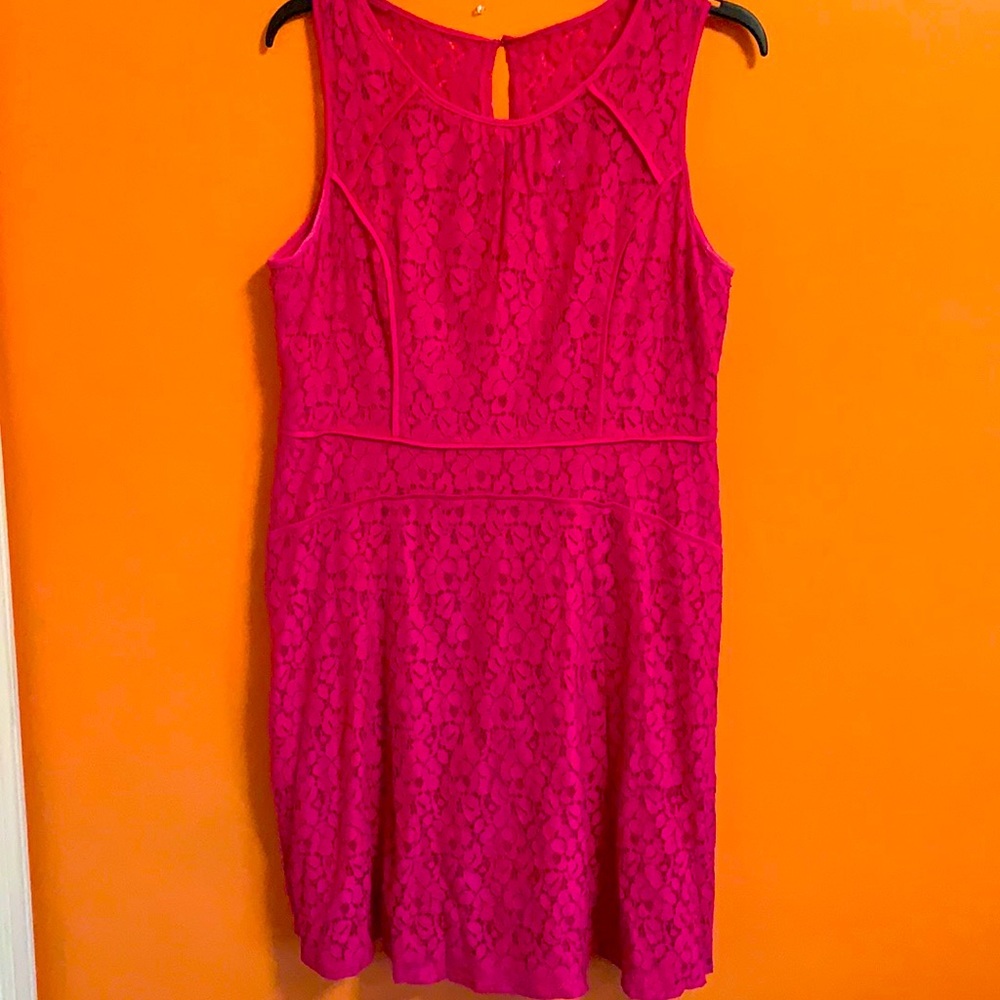 Pink Lace Patterned Dress size 18